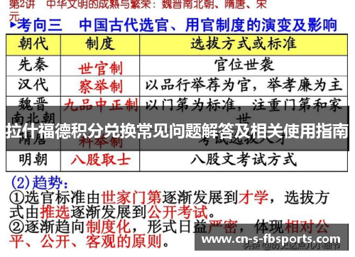 拉什福德积分兑换常见问题解答及相关使用指南 拉什福德积分兑换常见问题解答及相关使用指南